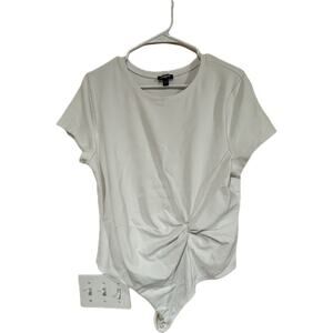 EUC - Express white short sleeve body suit - Size XL smoke free home